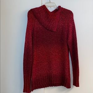 Red/Maroon with Metallic Thread Sweater